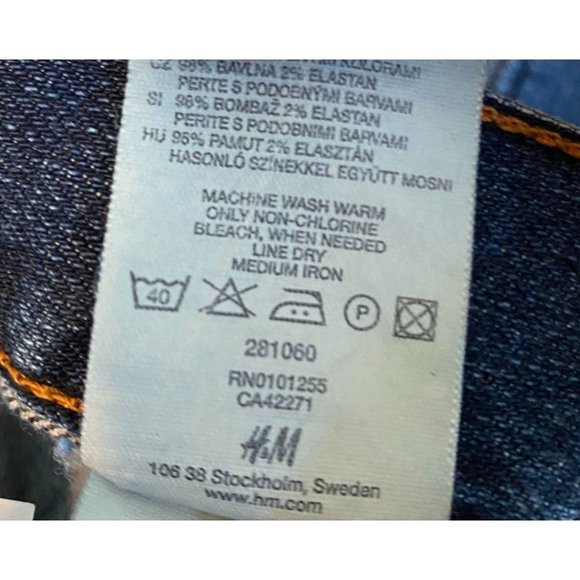 H&M STRAIGHT LEG JEANS DARK BLUE WOMENS 31 - Picture 5 of 5